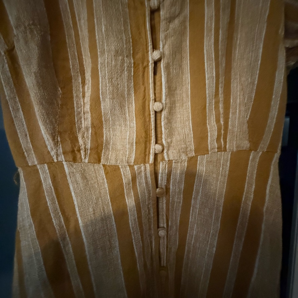 Bundle of 2!!!! Universal Thread Mustard and Cream Striped Button-Front Dress